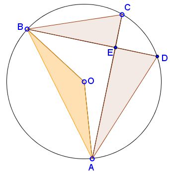 three triangular areas in circle - problem