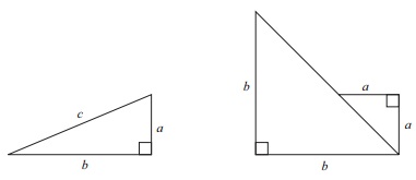 Pythagorean Theorem through three right isosceles triangles