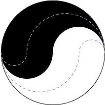 Yin and Yang: bisecting the two. Solution #6
