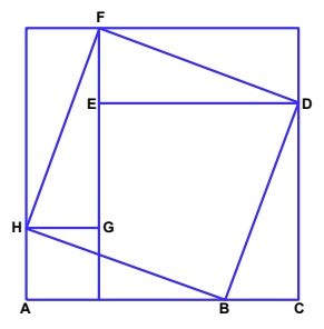 a single square variant of proof #9 of the Pythagorean theorem