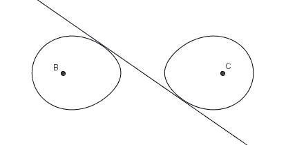 Double case of the solution with Cassini's ovals