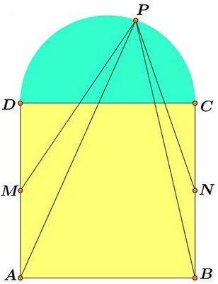 Semicircle on Square - problem
