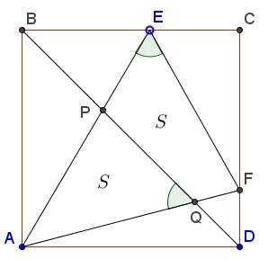 angle of 45 degrees in square, problem